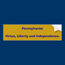 Pennsylvania:Virtue, Liberty and Independence. bumper stickers
