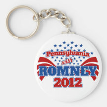 Pennsylvania with Romney 2012 Key Chains