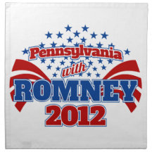 Pennsylvania with Romney 2012 Printed Napkin