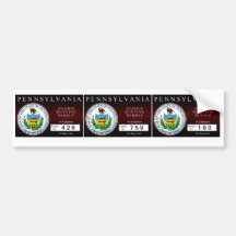 Pennsylvania Zombie Hunting Permit Bumper Stickers