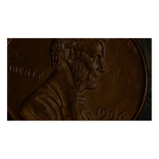 Penny Cents Copper Lincoln Business Cards (back side)