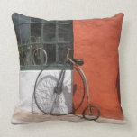 Penny-Farthing in Front of Bike Shop Pillow
