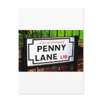 penny lane Liverpool England sign Post Cards