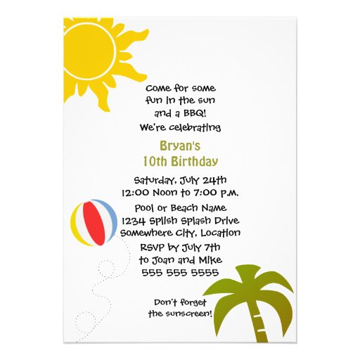 Penquin Pool Party / Beach Party Invitation