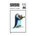 penquin violin player postage