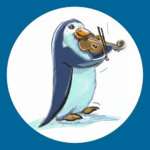 penquin violin player stickers