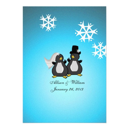 Penquin Wedding Rehearsal Dinner Announcements