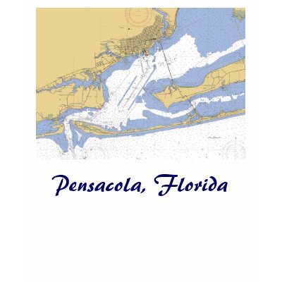Pensacola, Florida Nautical harbor chart T-shirt by sailorpatp