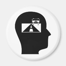 Pensamiento en viajes por carretera imán para frigorifico