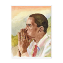 Pensive Obama postcards