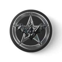 Pentacle Bat Pinback Buttons