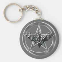 Pentacle Bat Key Chains