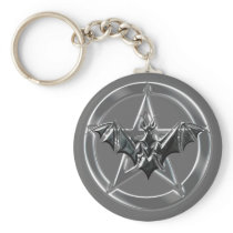 Pentacle Bat Key Chains
