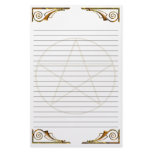 Pentacle Gold Flourish, Lined Customized Stationery