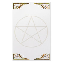 Pentacle Gold Flourish Personalized Stationery