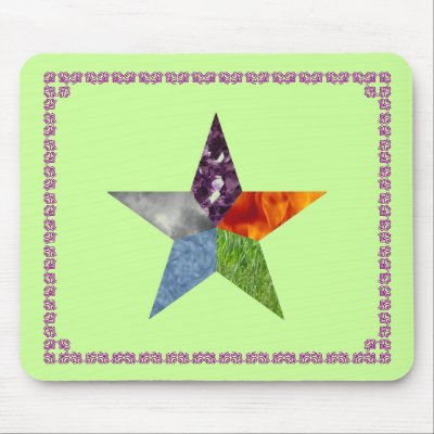 Pentacle - Green Mouse Pads by ElementalByNature