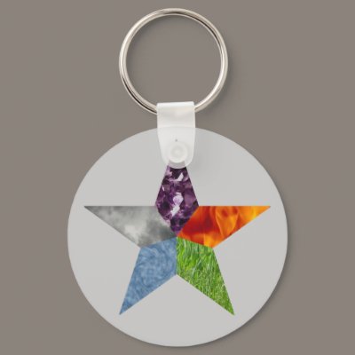 Pentacle - Grey Key Chain by ElementalByNature