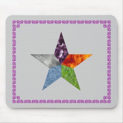 Pentacle - Grey Mouse Mat by ElementalByNature