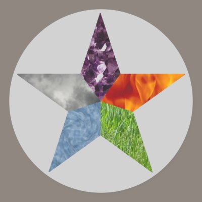 Pentacle - Grey Round Sticker by ElementalByNature