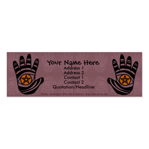 Pentacle Hands Profile Card Business Card Templates (front side)