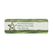 Pentacle in Wood Return Address Label