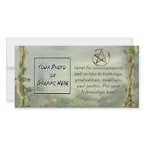 Pentacle in Wood Photo Greeting Card