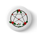 Pentacle of Red Rose and Vine buttons