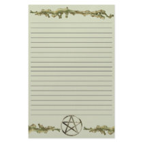 Pentacle on Wood, Lined Customized Stationery