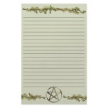 Pentacle on Wood, Lined Customized Stationery
