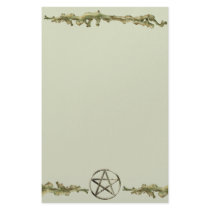 Pentacle on Wood Stationery Design