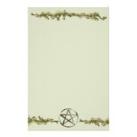 Pentacle on Wood Stationery Design