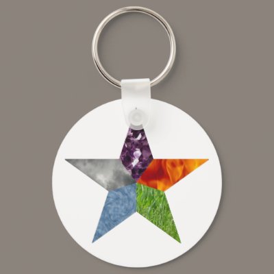 Pentacle - White Keychain by ElementalByNature