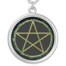 Pentacle with Leaves Necklaces
