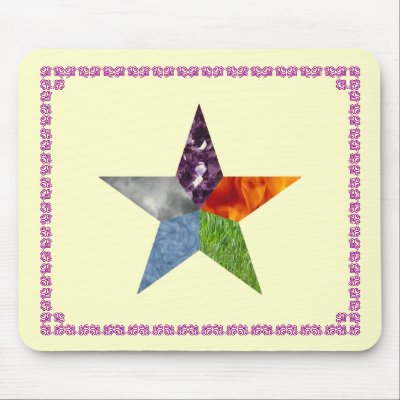 Pentacle - Yellow Mouse Mat by ElementalByNature