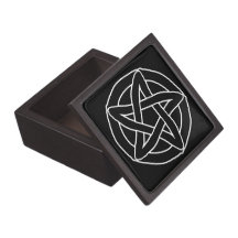 Pentáculo negro de la diversión caja de recuerdo de calidad