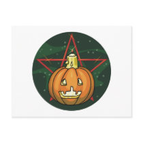 Pentagram, Candle, Pumpkin postcards