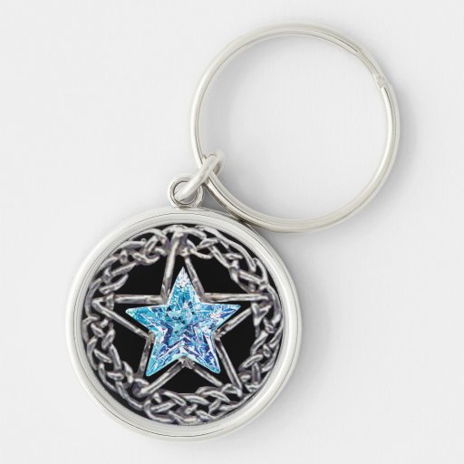 Pentagram Crystal Star Key Chain Zazzle