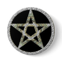 Pentagram Pentacle Unisex Wicca Button