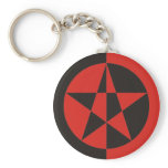 Pentagram red black key chains