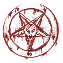 pentagram round sticker