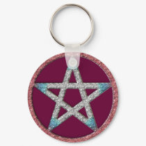 Pentagram Wiccan Witch Key Chain Fob Keychain