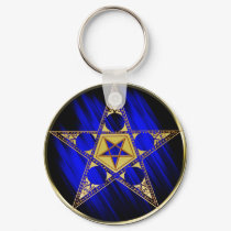 Pentagram With Upside Down Star keychains