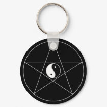 Pentagram Yin Yang keychains