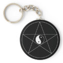 Pentagram Yin Yang keychains