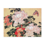 Peonies and Butterfly Hokusai Post Card