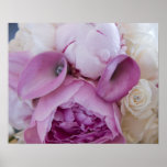 peonies and calla lillies on canvas print