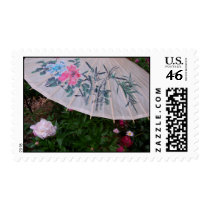 Peonies and Umbrella Stamp