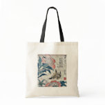 Peony and canary by Katsushika, Hokusai Ukiyoe Canvas Bags