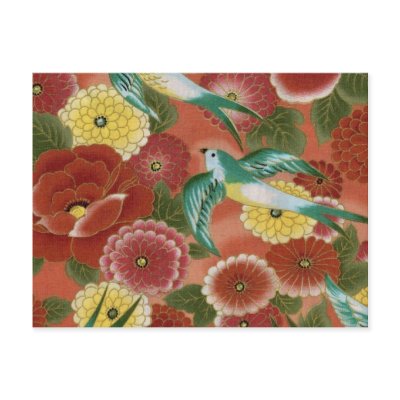 Peony Birds Postcard by Hafapea