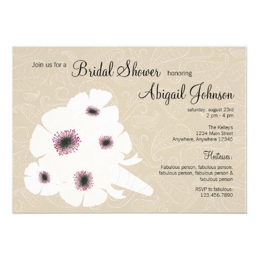 Peony bouquet Bridal Shower Invitation